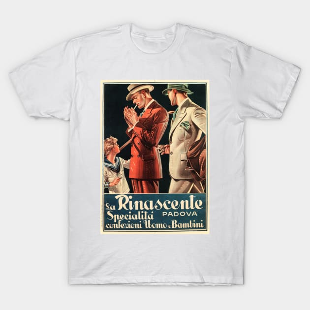 LA RINASCENTE PADOVA by JC Leyendecker Department Store Clothing For Men and Children Old Italian Advert T-Shirt by vintageposters